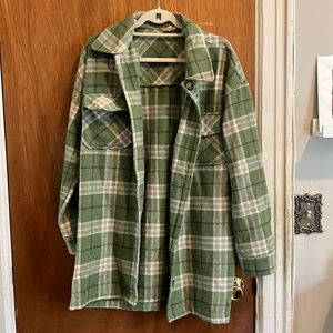Green Plaid Lightweight Jacket